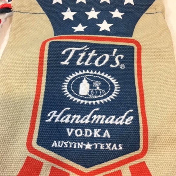 Tito's Vodka Bottle Bag Drawstring America Red White & Blue 25 Years Patriot - Picture 2 of 5